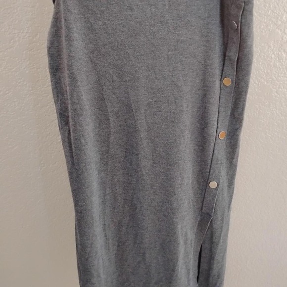 Dresses & Skirts - Retrology Grey Knit Midi Skirt clean girl soft stretchy athleisure cozy preppy